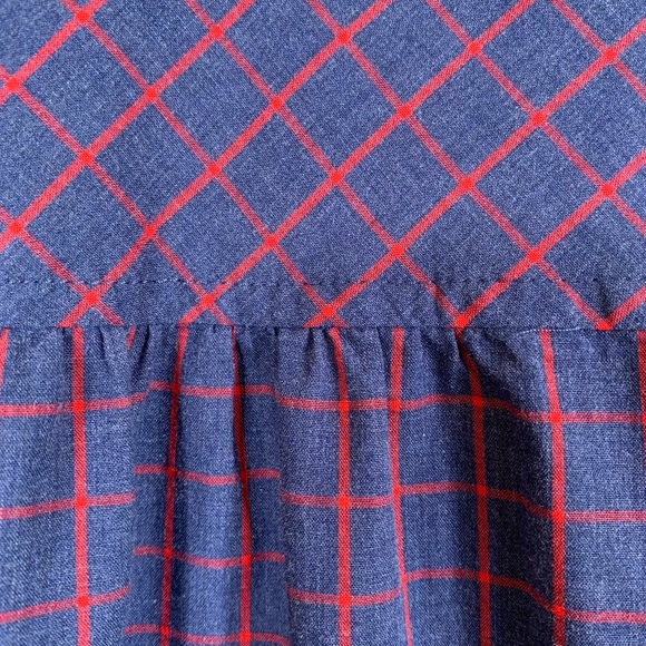 J. Crew Navy Plaid Ruffled Henley Tunic - Picture 8 of 10